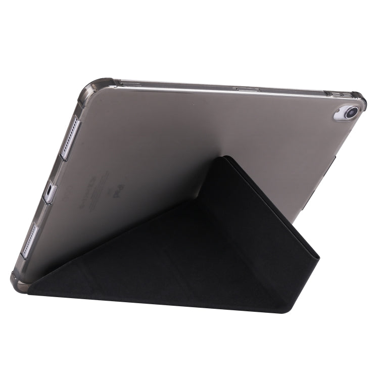 For iPad Air 11 2025 / 2024 Multi-folding TPU Leather Smart Tablet Case with Pen Slot(Black) - iPad Air 11 2025 / 2024 Cases by PMC TechLife | Online Shopping South Africa | PMC TechLife | Buy Now Pay Later Mobicred