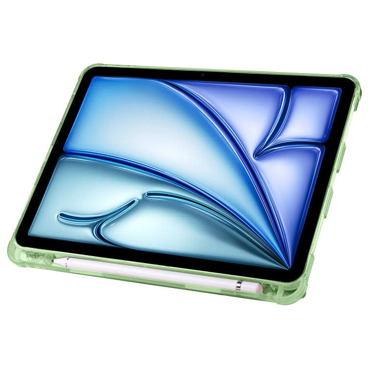 For iPad Air 11 2024 Multi-folding TPU Leather Smart Tablet Case with Pen Slot(Matcha Green) - iPad Air 11 2024 Cases by PMC TechLife | Online Shopping South Africa | PMC TechLife | Buy Now Pay Later Mobicred