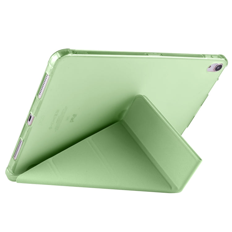 For iPad Air 11 2024 Multi-folding TPU Leather Smart Tablet Case with Pen Slot(Matcha Green) - iPad Air 11 2024 Cases by PMC TechLife | Online Shopping South Africa | PMC TechLife | Buy Now Pay Later Mobicred