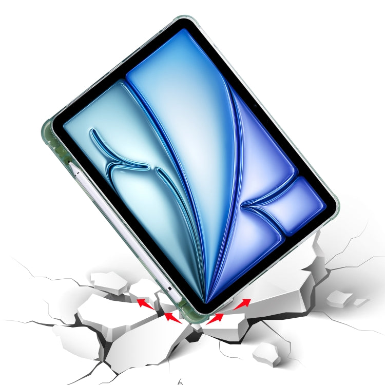 For iPad Air 11 2024 Multi-folding TPU Leather Smart Tablet Case with Pen Slot(Matcha Green) - iPad Air 11 2024 Cases by PMC TechLife | Online Shopping South Africa | PMC TechLife | Buy Now Pay Later Mobicred