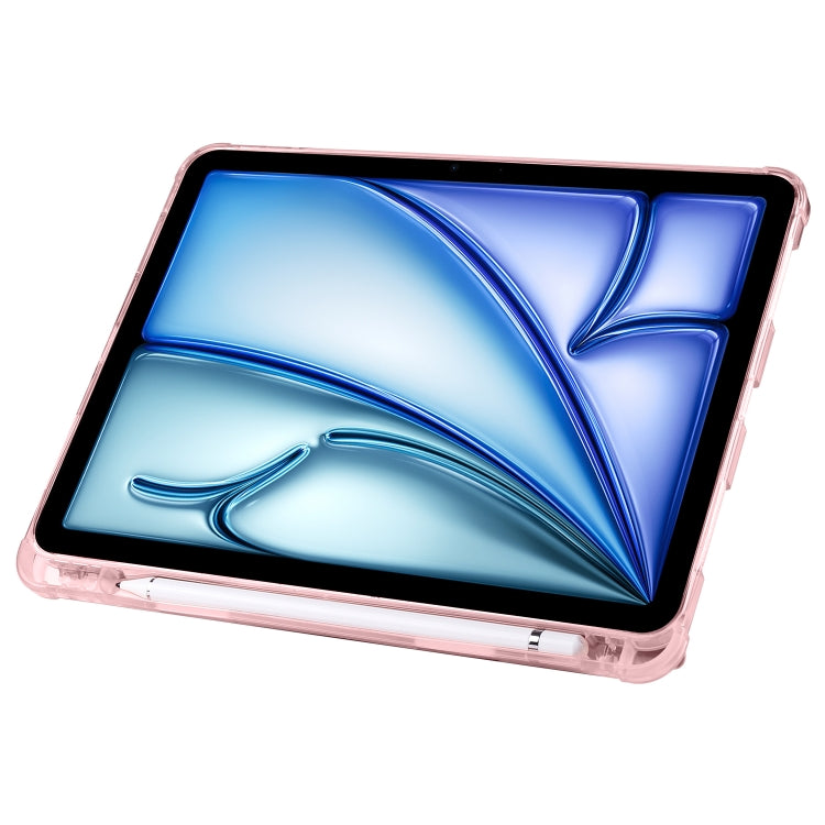 For iPad Air 11 2024 Multi-folding TPU Leather Smart Tablet Case with Pen Slot(Pink) - iPad Air 11 2024 Cases by PMC TechLife | Online Shopping South Africa | PMC TechLife | Buy Now Pay Later Mobicred
