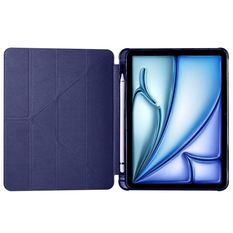 For iPad Air 11 2024 Multi-folding TPU Leather Smart Tablet Case with Pen Slot(Dark Blue) - iPad Air 11 2024 Cases by PMC TechLife | Online Shopping South Africa | PMC TechLife | Buy Now Pay Later Mobicred
