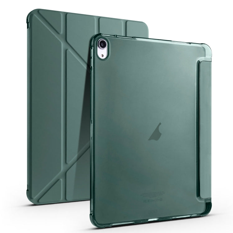 For iPad Air 11 2025 / 2024 Multi-folding TPU Leather Smart Tablet Case with Pen Slot(Pine Green) - iPad Air 11 2025 / 2024 Cases by PMC TechLife | Online Shopping South Africa | PMC TechLife | Buy Now Pay Later Mobicred