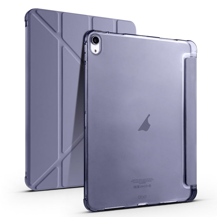 For iPad Air 11 2025 / 2024 Multi-folding TPU Leather Smart Tablet Case with Pen Slot(Lavender Purple) - iPad Air 11 2025 / 2024 Cases by PMC TechLife | Online Shopping South Africa | PMC TechLife | Buy Now Pay Later Mobicred