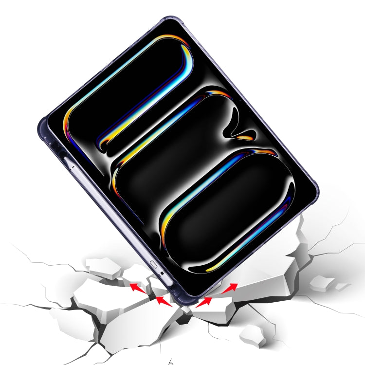 For iPad Pro 11 2024 Multi-folding TPU Leather Smart Tablet Case with Pen Slot(Lavender Purple) - iPad Pro 11 2024 Cases by PMC TechLife | Online Shopping South Africa | PMC TechLife | Buy Now Pay Later Mobicred