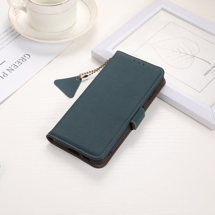 For iPhone 16 Pro Max Side-Magnetic TJ Genuine Leather RFID Phone Case(Green) - free shipping - PMC TechLife - Order now!