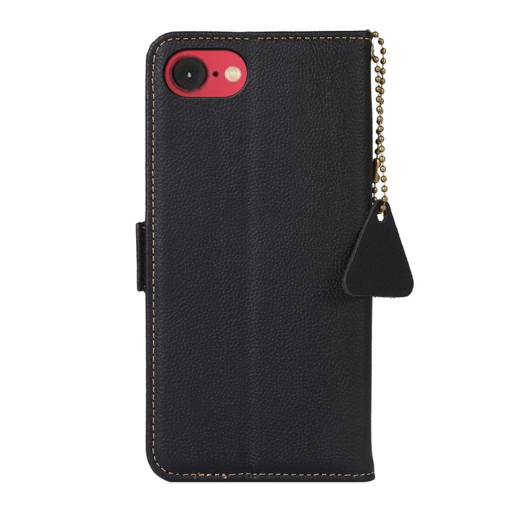 For iPhone 16e Side-Magnetic TJ Genuine Leather RFID Phone Case(Black) - iPhone 16e Cases by PMC TechLife | Online Shopping South Africa | PMC TechLife | Buy Now Pay Later Mobicred