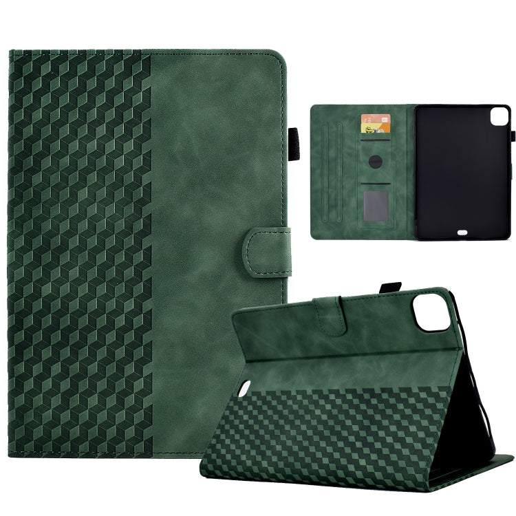 For iPad Pro 11 2024 Rhombus Embossed Leather Tablet Case(Green) - iPad Pro 11 2024 Cases by PMC TechLife | Online Shopping South Africa | PMC TechLife | Buy Now Pay Later Mobicred