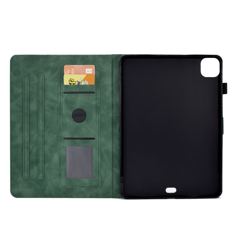 For iPad Pro 11 2024 Rhombus Embossed Leather Tablet Case(Green) - iPad Pro 11 2024 Cases by PMC TechLife | Online Shopping South Africa | PMC TechLife | Buy Now Pay Later Mobicred