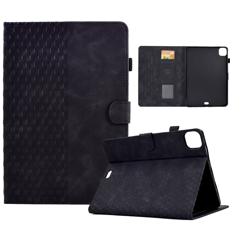 For iPad Pro 11 2024 Rhombus Embossed Leather Tablet Case(Black) - iPad Pro 11 2024 Cases by PMC TechLife | Online Shopping South Africa | PMC TechLife | Buy Now Pay Later Mobicred