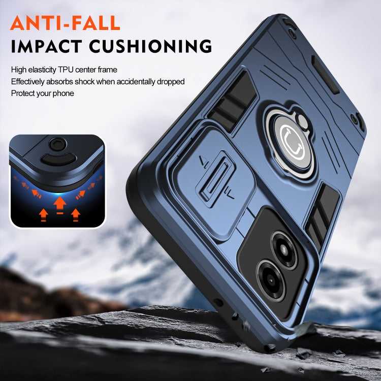 For Motorola Moto G04 / G24 Camshield Ring Holder Phone Case(Royal Blue) - Motorola Cases by PMC TechLife | Online Shopping South Africa | PMC TechLife | Buy Now Pay Later Mobicred