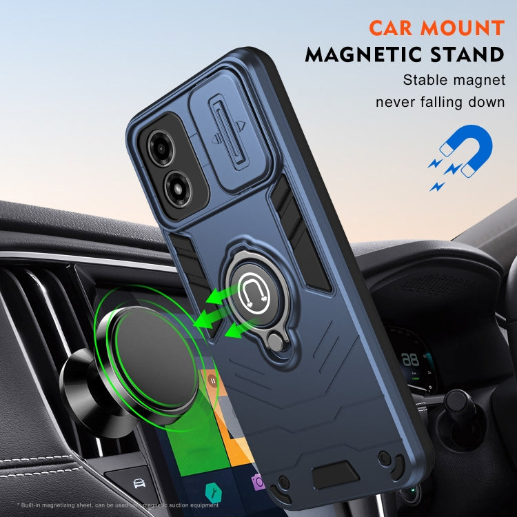 For Motorola Moto G04 / G24 Camshield Ring Holder Phone Case(Royal Blue) - Motorola Cases by PMC TechLife | Online Shopping South Africa | PMC TechLife | Buy Now Pay Later Mobicred