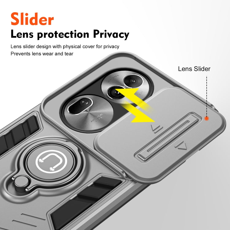 For OPPO Reno11 Pro Global Camshield Ring Holder Phone Case(Grey) - Reno11 Pro Cases by PMC TechLife | Online Shopping South Africa | PMC TechLife | Buy Now Pay Later Mobicred