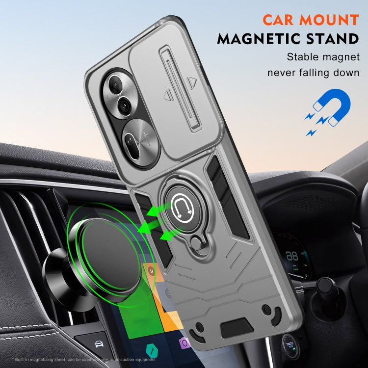 For OPPO Reno11 Pro Global Camshield Ring Holder Phone Case(Grey) - Reno11 Pro Cases by PMC TechLife | Online Shopping South Africa | PMC TechLife | Buy Now Pay Later Mobicred