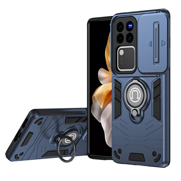 For vivo V30 / V30 Pro Camshield Ring Holder Phone Case(Royal Blue) - vivo Cases by PMC TechLife | Online Shopping South Africa | PMC TechLife | Buy Now Pay Later Mobicred