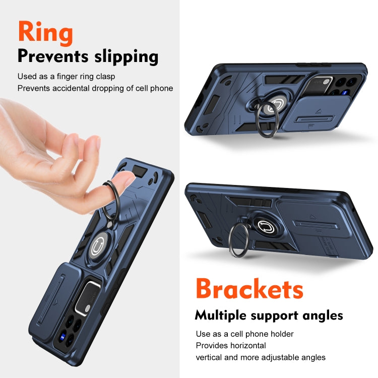 For vivo V30 / V30 Pro Camshield Ring Holder Phone Case(Royal Blue) - vivo Cases by PMC TechLife | Online Shopping South Africa | PMC TechLife | Buy Now Pay Later Mobicred