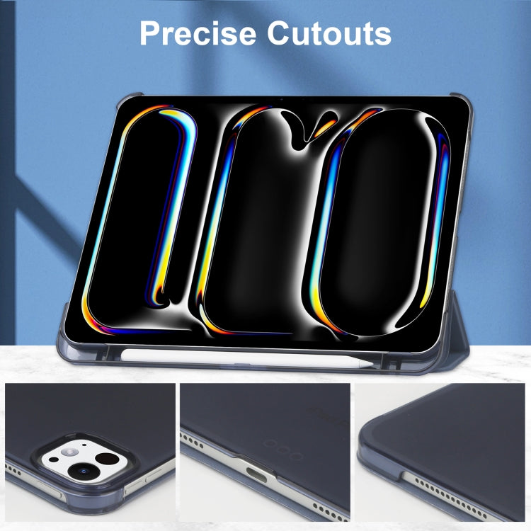 For iPad Pro 11 2024 3-fold Semi-transparent Frosted Smart Leather Tablet Case(Lavender Purple) - iPad Pro 11 2024 Cases by PMC TechLife | Online Shopping South Africa | PMC TechLife | Buy Now Pay Later Mobicred