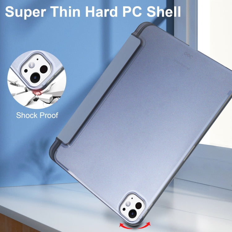 For iPad Pro 11 2024 3-fold Semi-transparent Frosted Smart Leather Tablet Case(Lavender Purple) - iPad Pro 11 2024 Cases by PMC TechLife | Online Shopping South Africa | PMC TechLife | Buy Now Pay Later Mobicred