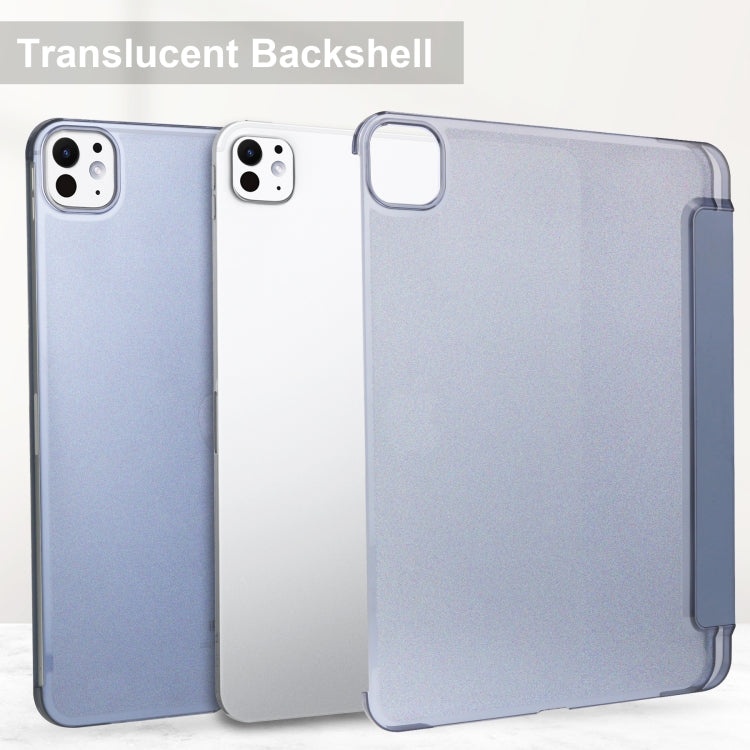 For iPad Pro 13 2024 3-fold Semi-transparent Frosted Smart Leather Tablet Case(Lavender Purple) - iPad Pro 13 2024 Cases by PMC TechLife | Online Shopping South Africa | PMC TechLife | Buy Now Pay Later Mobicred