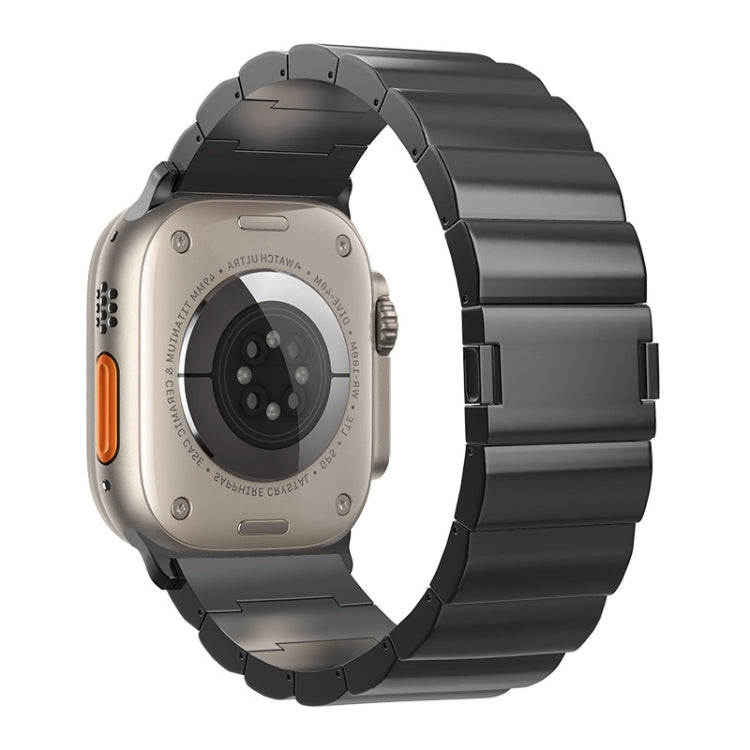 For Apple Watch Series 10 46mm One-Bead Magnetic Buckle Titanium Metal Watch Band(Black) - Watch Bands by PMc TechLife | Online Shopping South Africa | PMc TechLife | Buy Now Pay Later Mobicred