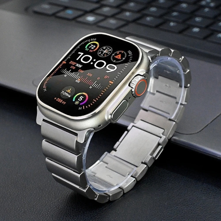 For Apple Watch Series 4 44mm One-Bead Magnetic Buckle Titanium Metal Watch Band(Silver) - free shipping - PMC TechLife - Order now!