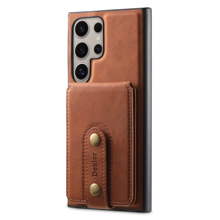 For Samsung Galaxy S24 Ultra 5G Denior D14 NK Retro Pattern MagSafe Magnetic Card Holder Leather Phone Case(Brown) - free shipping - PMC Jewellery - Order now!