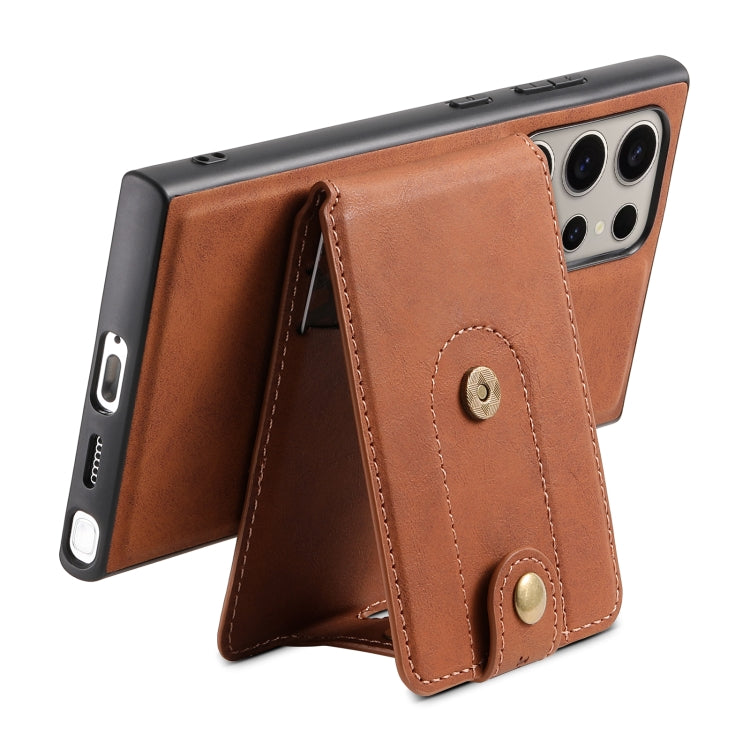 For Samsung Galaxy S24 Ultra 5G Denior D14 NK Retro Pattern MagSafe Magnetic Card Holder Leather Phone Case(Brown) - free shipping - PMC Jewellery - Order now!