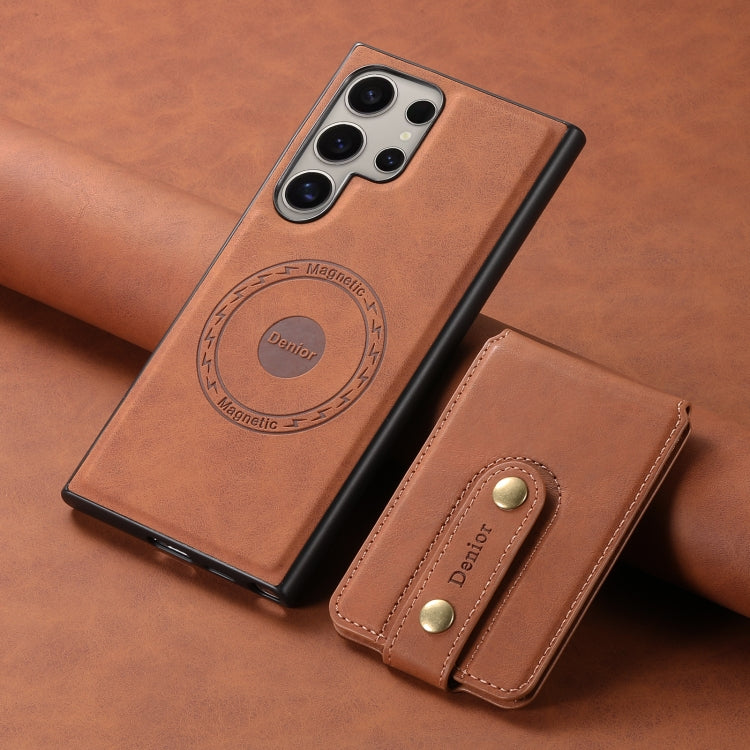 For Samsung Galaxy S24 Ultra 5G Denior D14 NK Retro Pattern MagSafe Magnetic Card Holder Leather Phone Case(Brown) - free shipping - PMC Jewellery - Order now!