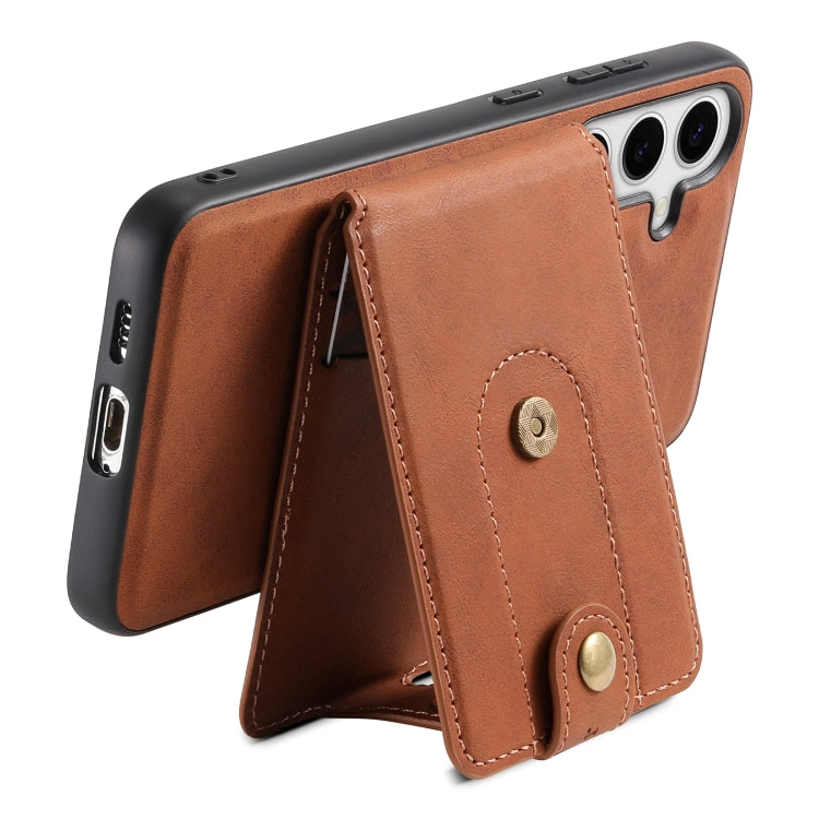 For Samsung Galaxy S24+ 5G Denior D14 NK Retro Pattern MagSafe Magnetic Card Holder Leather Phone Case(Brown) - free shipping - PMC Jewellery - Order now!