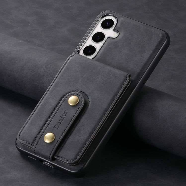 For Samsung Galaxy S24 5G Denior D14 NK Retro Pattern MagSafe Magnetic Card Holder Leather Phone Case(Black) - free shipping - PMC Jewellery - Order now!