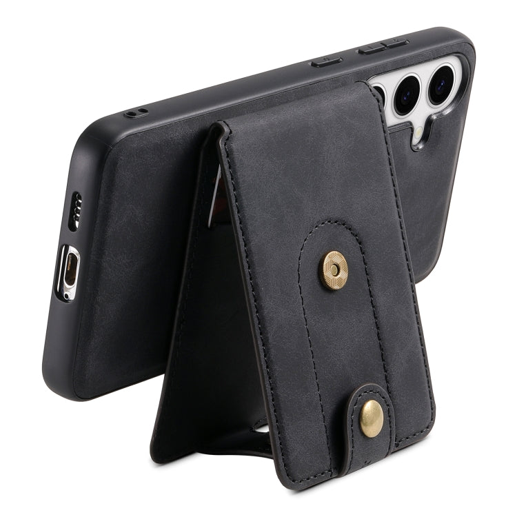 For Samsung Galaxy S24 5G Denior D14 NK Retro Pattern MagSafe Magnetic Card Holder Leather Phone Case(Black) - free shipping - PMC Jewellery - Order now!