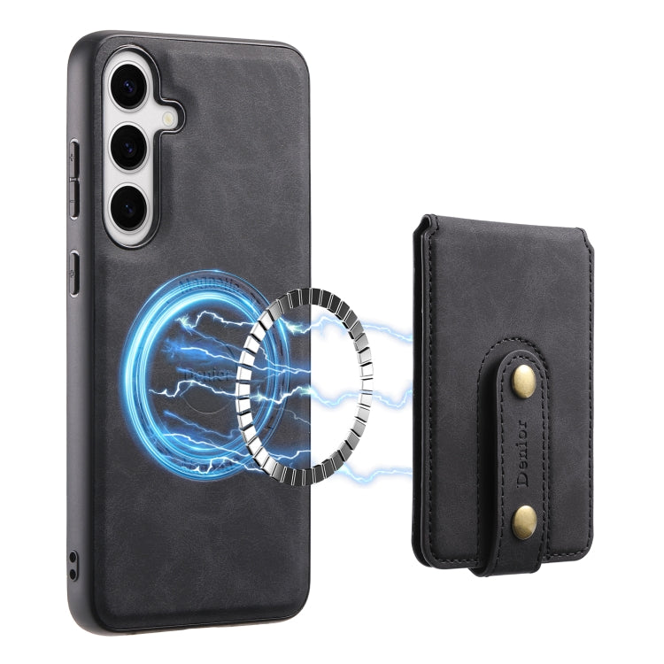 For Samsung Galaxy S24 5G Denior D14 NK Retro Pattern MagSafe Magnetic Card Holder Leather Phone Case(Black) - free shipping - PMC Jewellery - Order now!