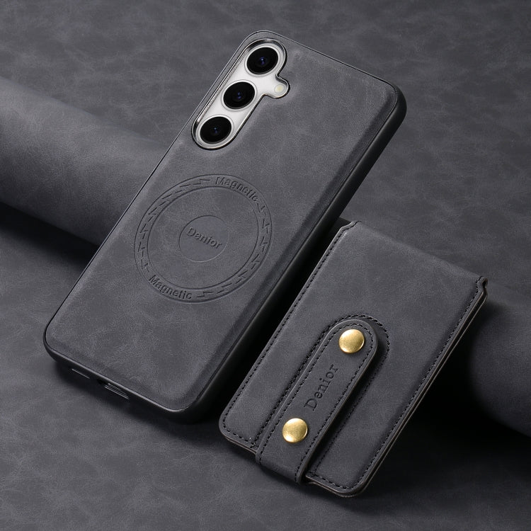 For Samsung Galaxy S24 5G Denior D14 NK Retro Pattern MagSafe Magnetic Card Holder Leather Phone Case(Black) - free shipping - PMC Jewellery - Order now!