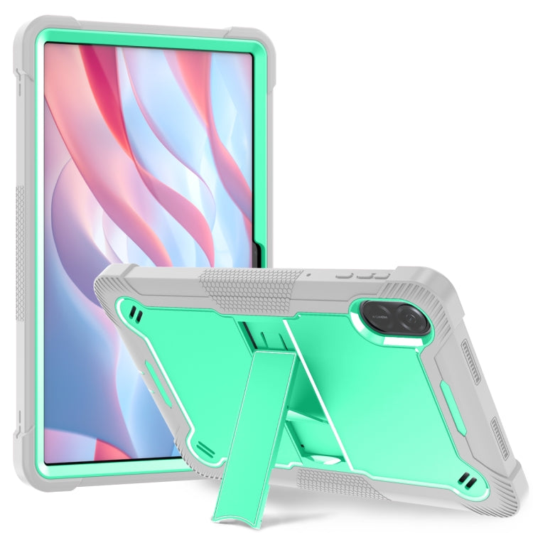For Honor Pad X9 Shockproof Silicone Hybrid PC Tablet Case with Holder(Mint Green + Grey) - Honor by PMC TechLife | Online Shopping South Africa | PMC TechLife | Buy Now Pay Later Mobicred