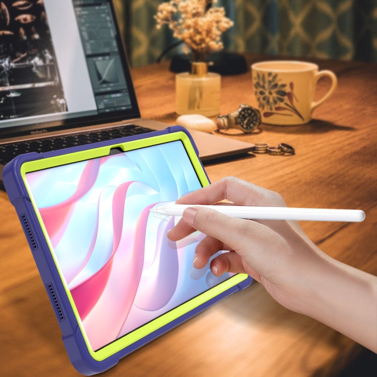 For Honor Pad X9 / X8 Pro Shockproof Silicone Hybrid PC Tablet Case with Holder(Yellow Green + Navy Blue) - Honor by PMC TechLife | Online Shopping South Africa | PMC TechLife | Buy Now Pay Later Mobicred