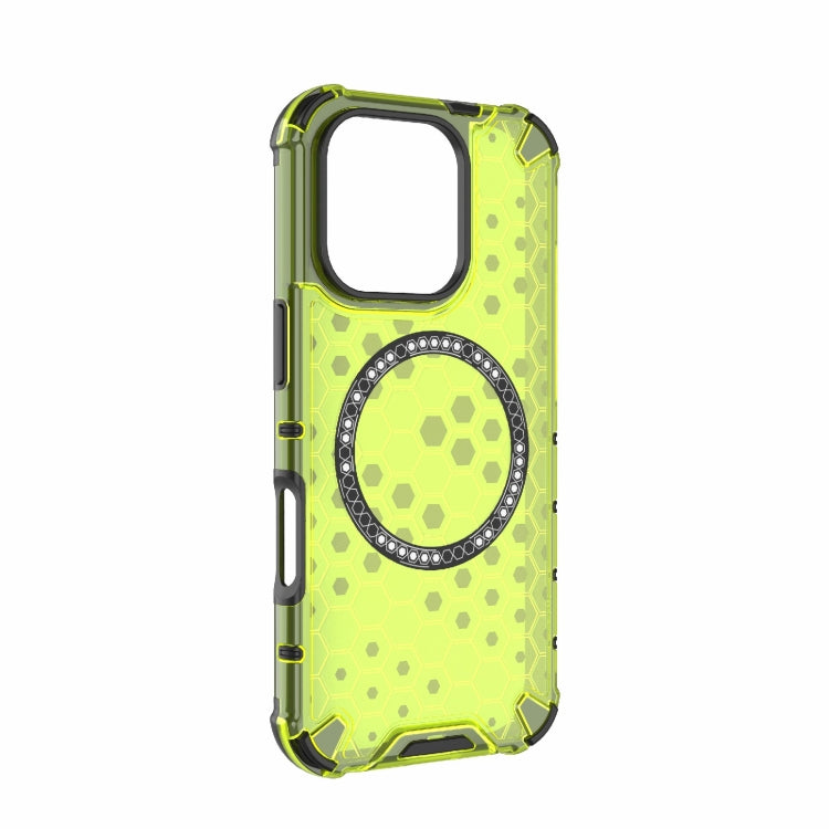 For iPhone 16 Pro Honeycomb Magnetic Ring Shockproof Phone Case(Green) - iPhone 16 Pro Cases by PMC TechLife | Online Shopping South Africa | PMC TechLife | Buy Now Pay Later Mobicred