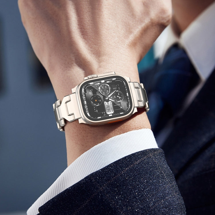 For Apple Watch SE 2023 44mm Y Type Pure Titanium Watch Band(Black) - Watch Bands by PMc TechLife | Online Shopping South Africa | PMc TechLife | Buy Now Pay Later Mobicred