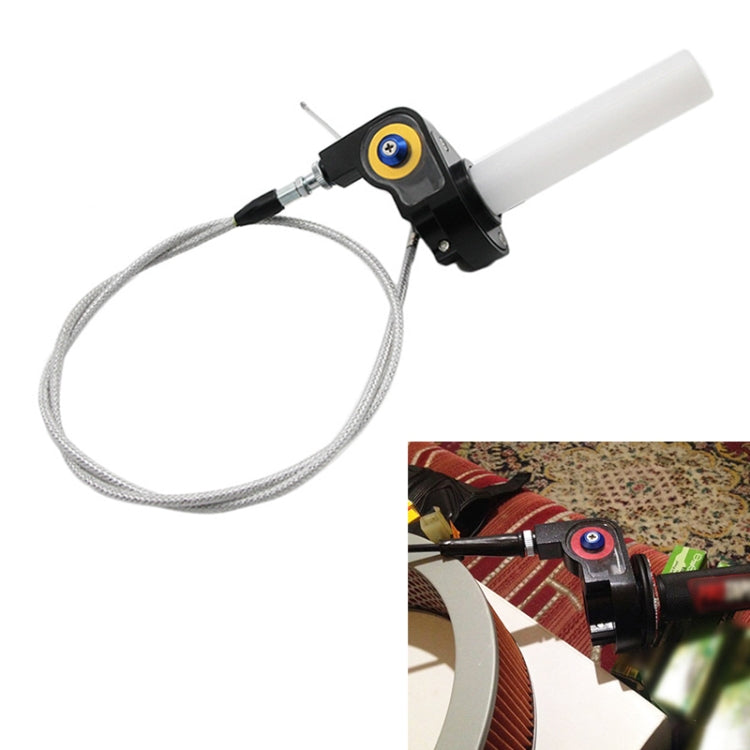 Off-road Motorcycle Modified 22mm Handle Throttle Clamp Hand Grip Big Torque Oil Visual Throttle Accelerator for with Cable(Gold with Silver Throttle Cable) - Grips by PMC TechLife | Online Shopping South Africa | PMC TechLife | Buy Now Pay Later Mobicred