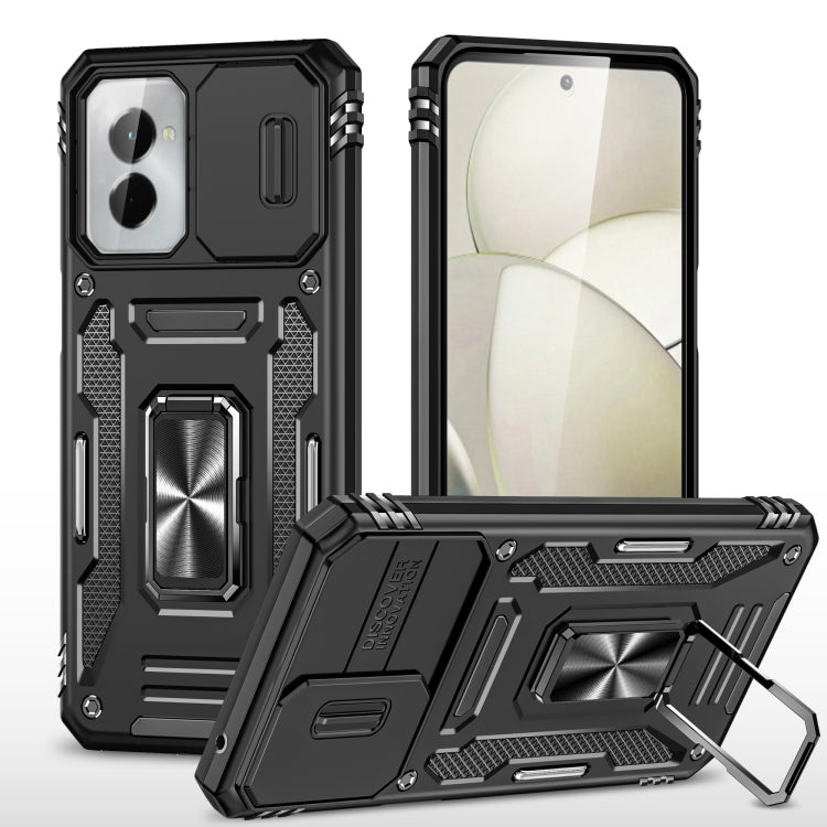 For Motorola Moto G Play 5G 2024 Armor PC + TPU Camera Shield Phone Case(Black) - Motorola Cases by PMC Jewellery | Online Shopping South Africa | PMC Jewellery | Buy Now Pay Later Mobicred