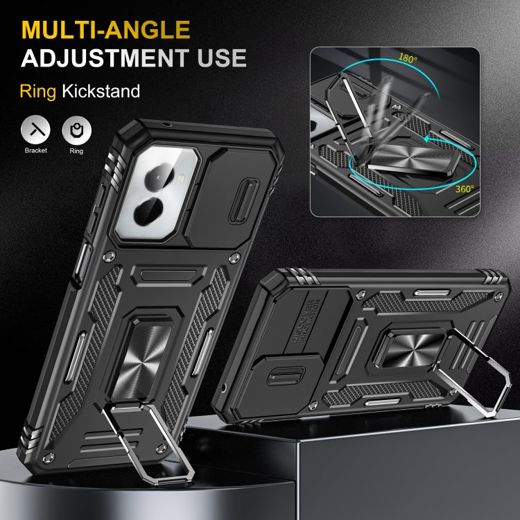 For Motorola Moto G Play 5G 2024 Armor PC + TPU Camera Shield Phone Case(Black) - Motorola Cases by PMC Jewellery | Online Shopping South Africa | PMC Jewellery | Buy Now Pay Later Mobicred