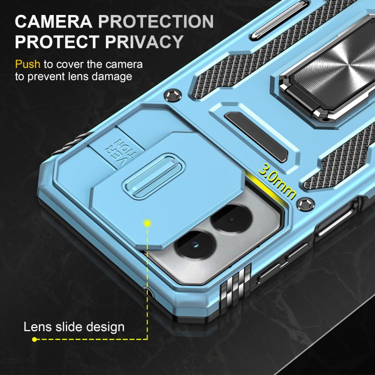 For Motorola Moto G Play 5G 2024 Armor PC + TPU Camera Shield Phone Case(Light Blue) - Motorola Cases by PMC Jewellery | Online Shopping South Africa | PMC Jewellery | Buy Now Pay Later Mobicred