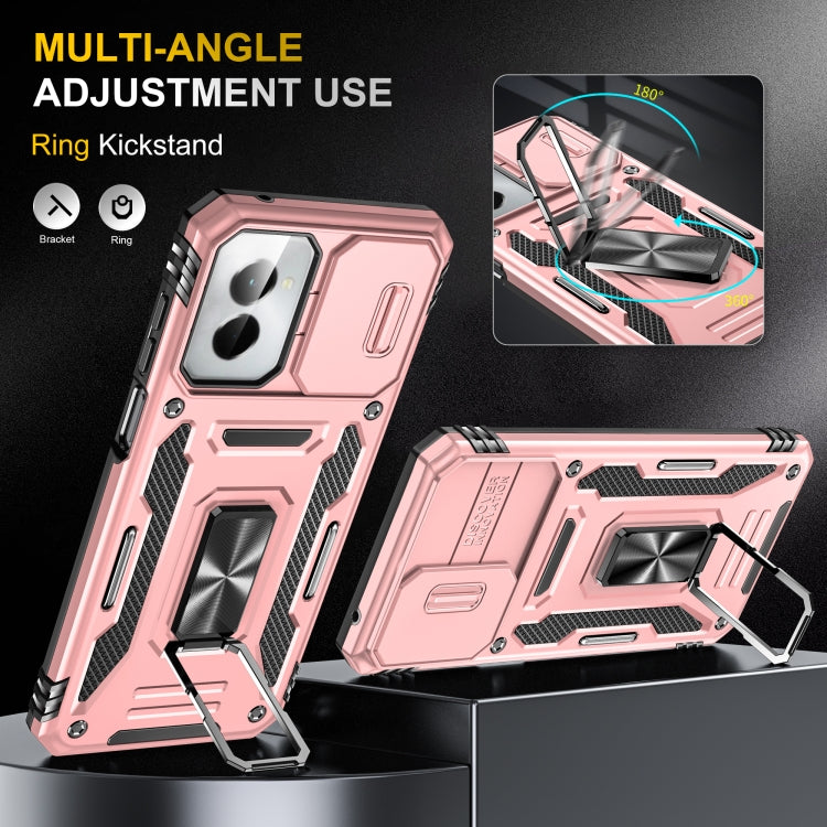 For Motorola Moto G Play 5G 2024 Armor PC + TPU Camera Shield Phone Case(Rose Gold) - Motorola Cases by PMC Jewellery | Online Shopping South Africa | PMC Jewellery | Buy Now Pay Later Mobicred