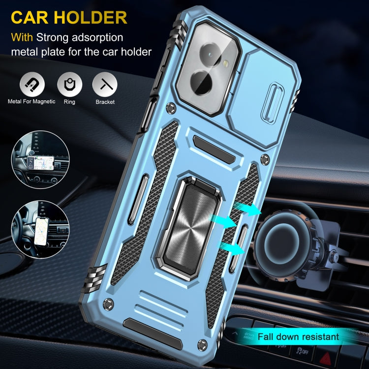 For Motorola Moto G Power 2024 Armor PC + TPU Camera Shield Phone Case(Light Blue) - Motorola Cases by PMC Jewellery | Online Shopping South Africa | PMC Jewellery | Buy Now Pay Later Mobicred