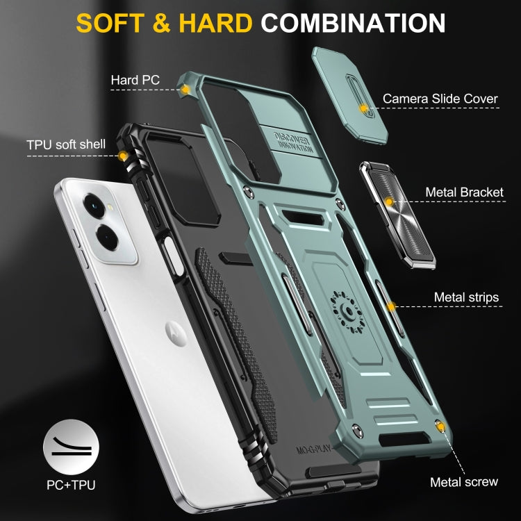 For Motorola Moto G Stylus 5G 2024 Armor PC + TPU Camera Shield Phone Case(Alpine Green) - Motorola Cases by PMC Jewellery | Online Shopping South Africa | PMC Jewellery | Buy Now Pay Later Mobicred