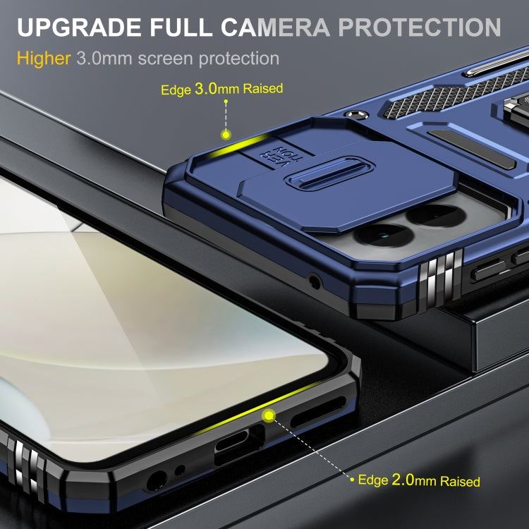 For Motorola Moto G Stylus 5G 2024 Armor PC + TPU Camera Shield Phone Case(Navy Blue) - Motorola Cases by PMC Jewellery | Online Shopping South Africa | PMC Jewellery | Buy Now Pay Later Mobicred