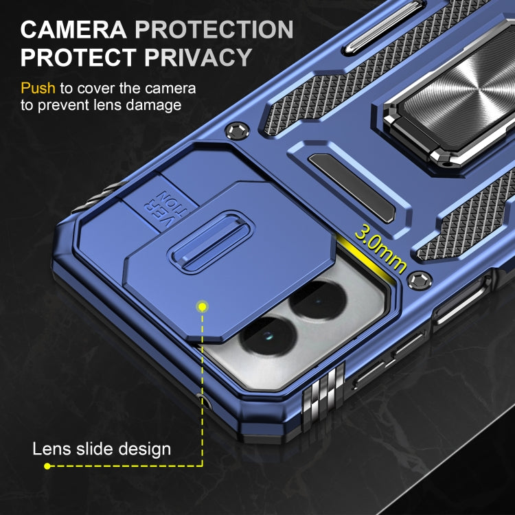 For Motorola Moto G Stylus 5G 2024 Armor PC + TPU Camera Shield Phone Case(Navy Blue) - Motorola Cases by PMC Jewellery | Online Shopping South Africa | PMC Jewellery | Buy Now Pay Later Mobicred