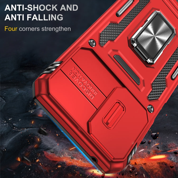 For Motorola Moto G Stylus 5G 2024 Armor PC + TPU Camera Shield Phone Case(Red) - Motorola Cases by PMC Jewellery | Online Shopping South Africa | PMC Jewellery | Buy Now Pay Later Mobicred