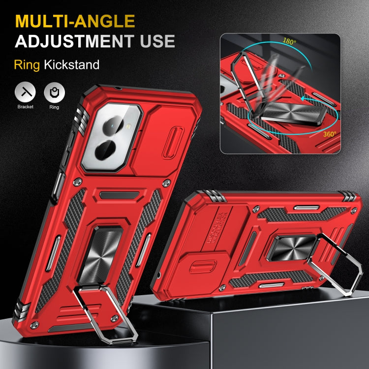 For Motorola Moto G Stylus 5G 2024 Armor PC + TPU Camera Shield Phone Case(Red) - Motorola Cases by PMC Jewellery | Online Shopping South Africa | PMC Jewellery | Buy Now Pay Later Mobicred