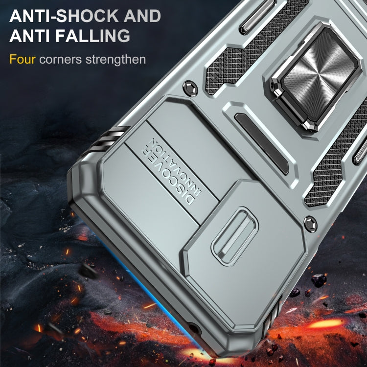 For Motorola Moto G Stylus 5G 2024 Armor PC + TPU Camera Shield Phone Case(Grey) - Motorola Cases by PMC Jewellery | Online Shopping South Africa | PMC Jewellery | Buy Now Pay Later Mobicred