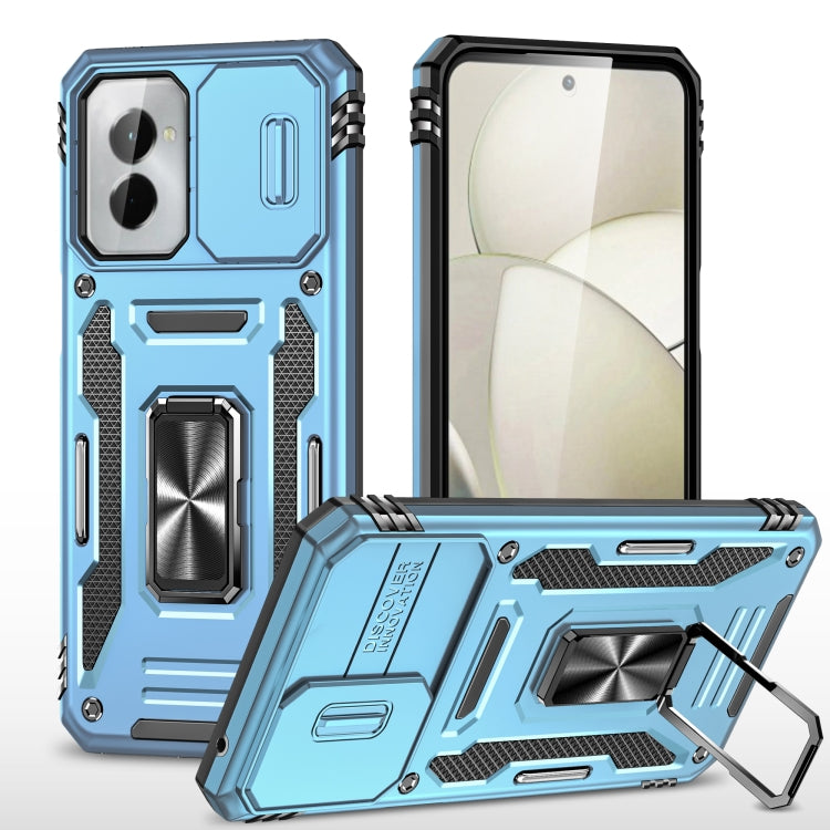 For Motorola Moto G Stylus 5G 2024 Armor PC + TPU Camera Shield Phone Case(Light Blue) - Motorola Cases by PMC Jewellery | Online Shopping South Africa | PMC Jewellery | Buy Now Pay Later Mobicred